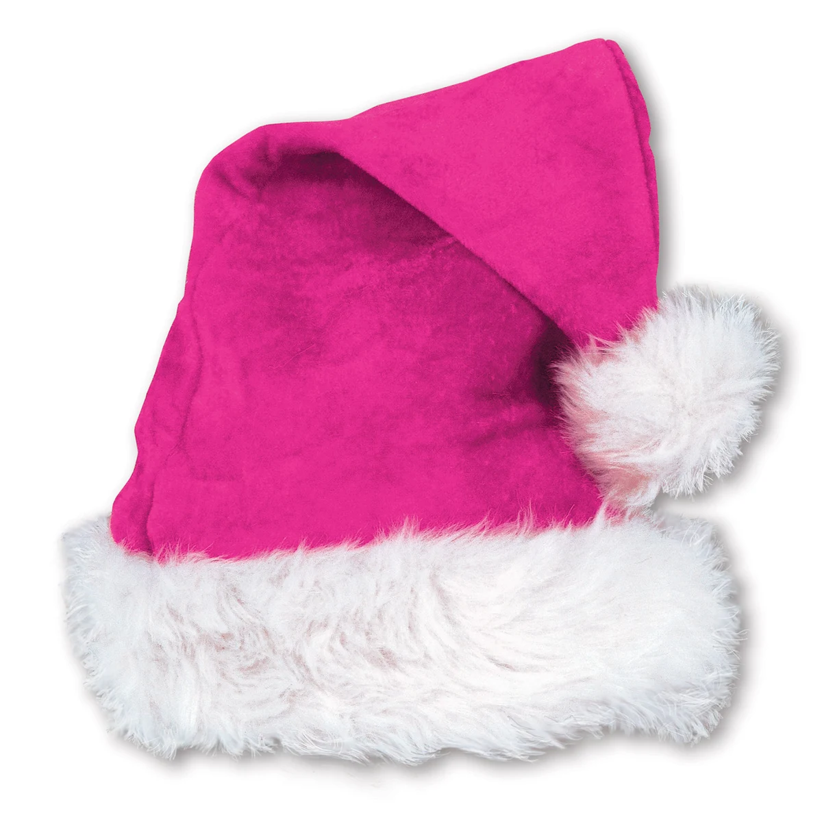 Pink Velvet Santa Hat w/ Plush Trim 1