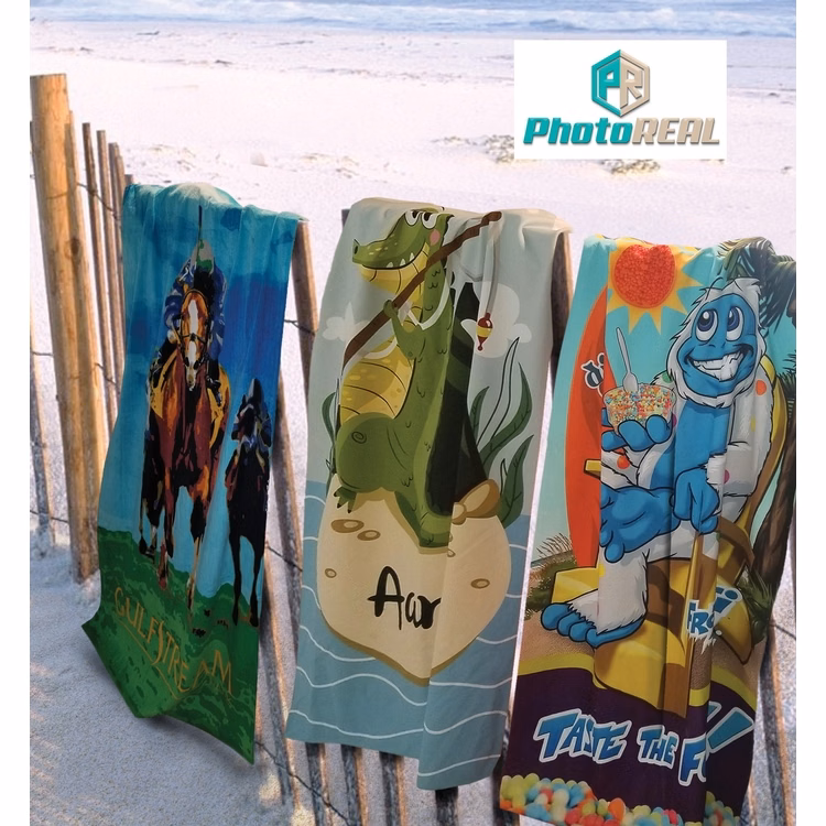 30x60 Full Color Cotton/Microfiber Printed Beach Towels 11.0 Lbs/Dz. by Subli Mate™ using PHOTOreal™