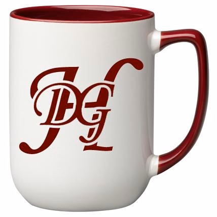 17 oz. Burgundy In and Handle / White Out Arlen Mug
