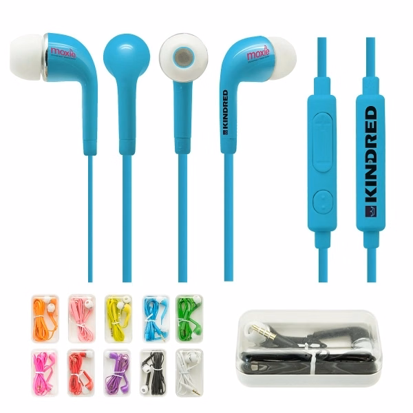 Custom Jive Silicone Earbuds with Clear Travel Case — 10-Color Audio Giveaway