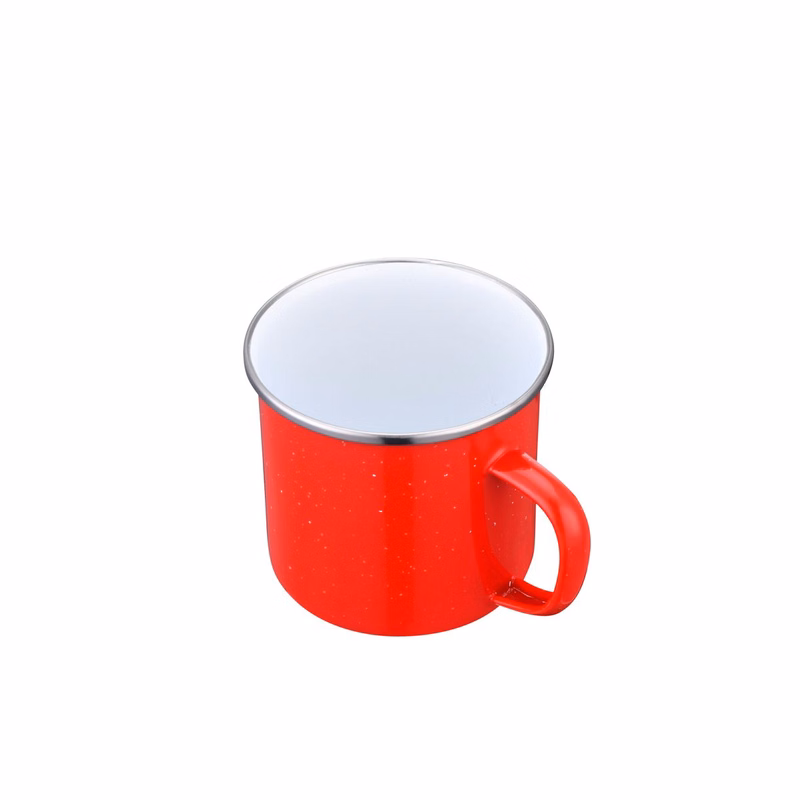 Endura 18 oz Red Enamel Mug with SS Rim