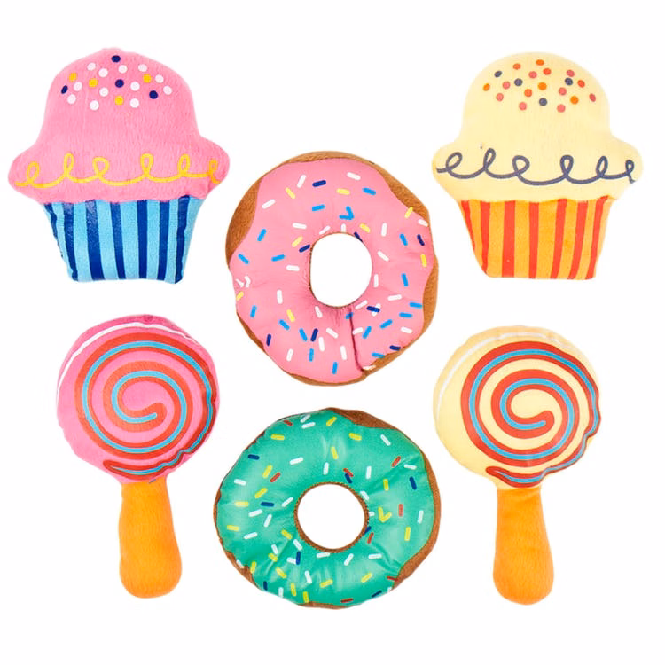 Squeaker Dog Toys - Assorted Dessert Shapes