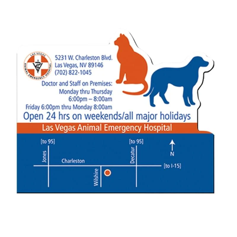 2.5" X 3" Dog & Cat Veterinarian Shape Vinyl Magnet - 30mil 1
