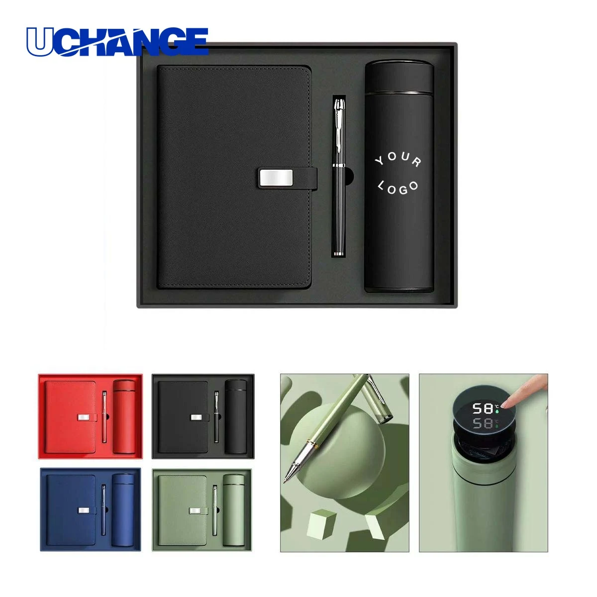 Notebook and 17 oz Stainless Tumbler Gift Set Kit 1