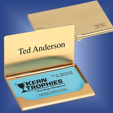 BRASS BUSINESS CARD CASE. NON-TARNISH FINISH