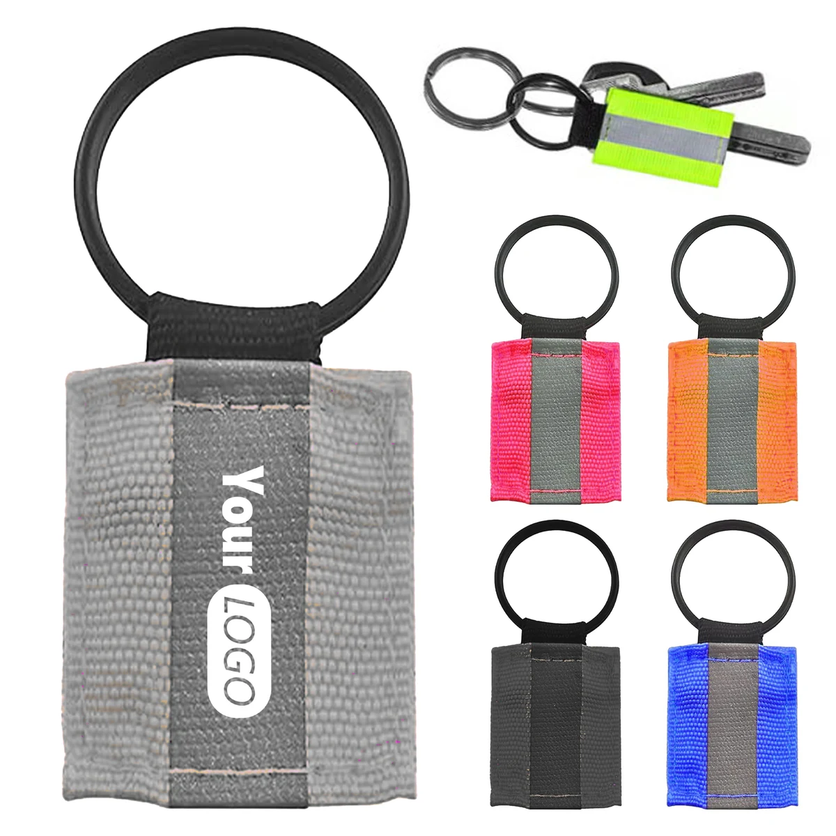 Nylon Durable Reflective Keychain For Nighttime Visibility 1