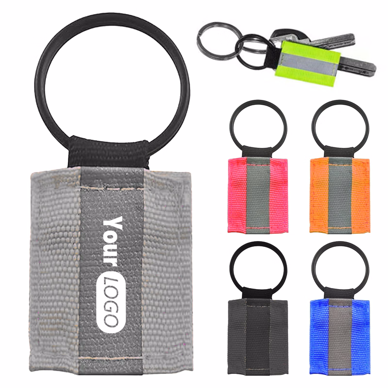Nylon Durable Reflective Keychain For Nighttime Visibility
