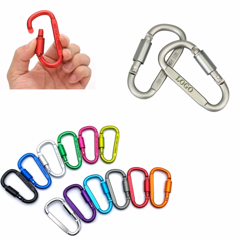 D-Shape  Carabiner Keychain With Screw Lock