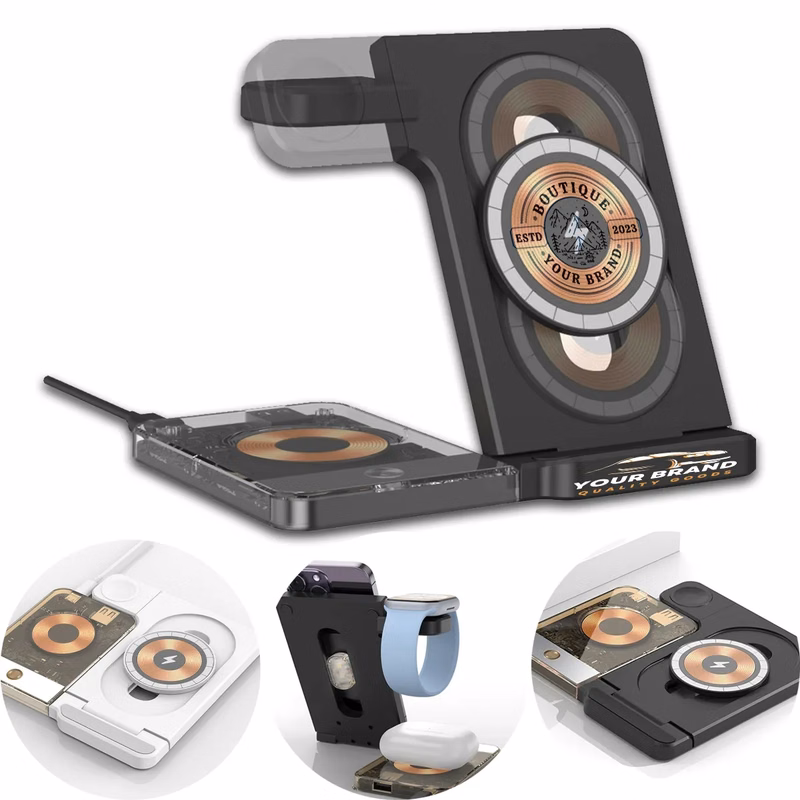 3 in 1 Foldable Magnetic Wireless Charger with Night Light