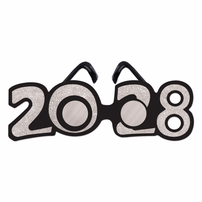 2028 Silver Glittered Plastic Eyeglasses