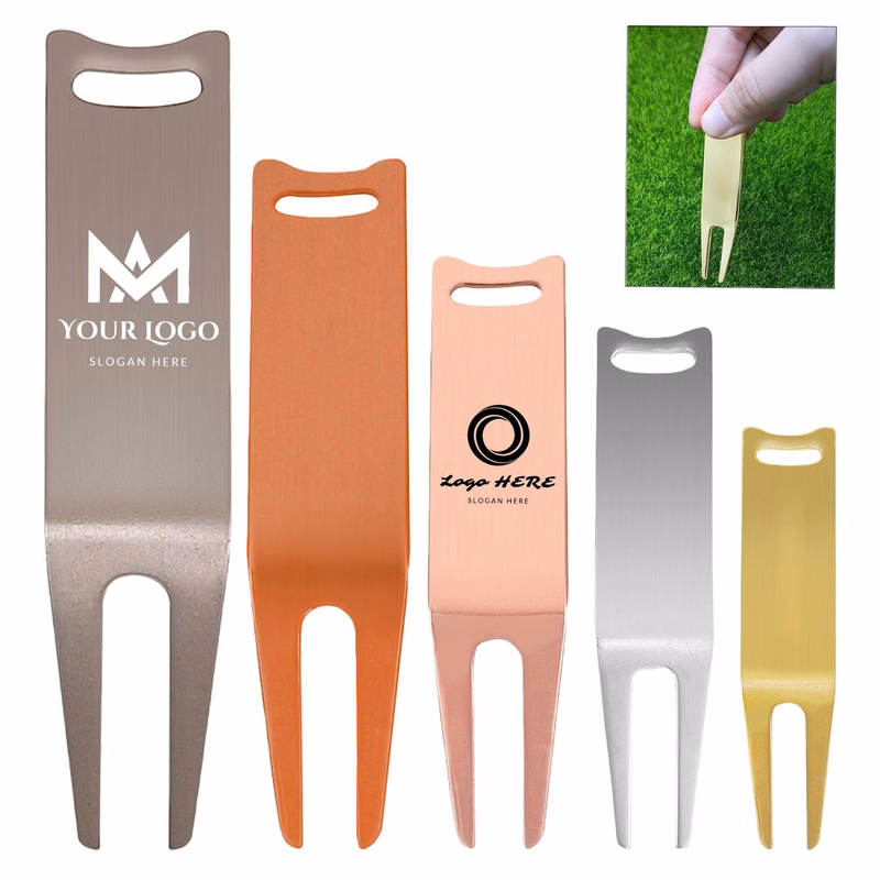 Curved Repair Divot Fork Golf Tool
