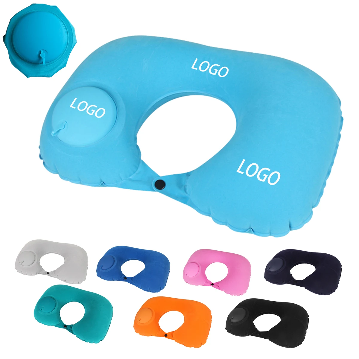 Portable Inflatable Flocked U Shaped Pillow 1