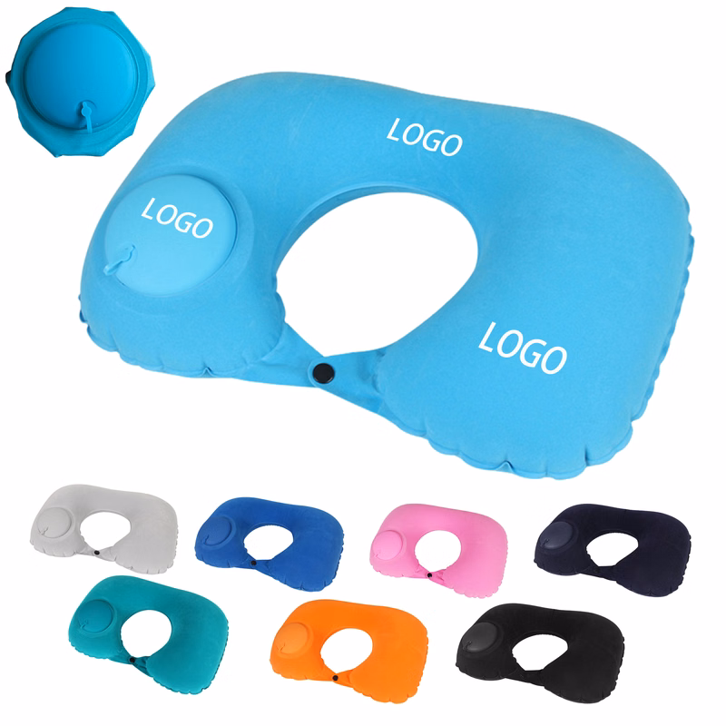Portable Inflatable Flocked U Shaped Pillow