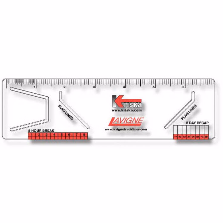 .020 Clear Plastic Logbook Ruler, Stock Shape LBR1 (2"x7.13"), Spot Colour