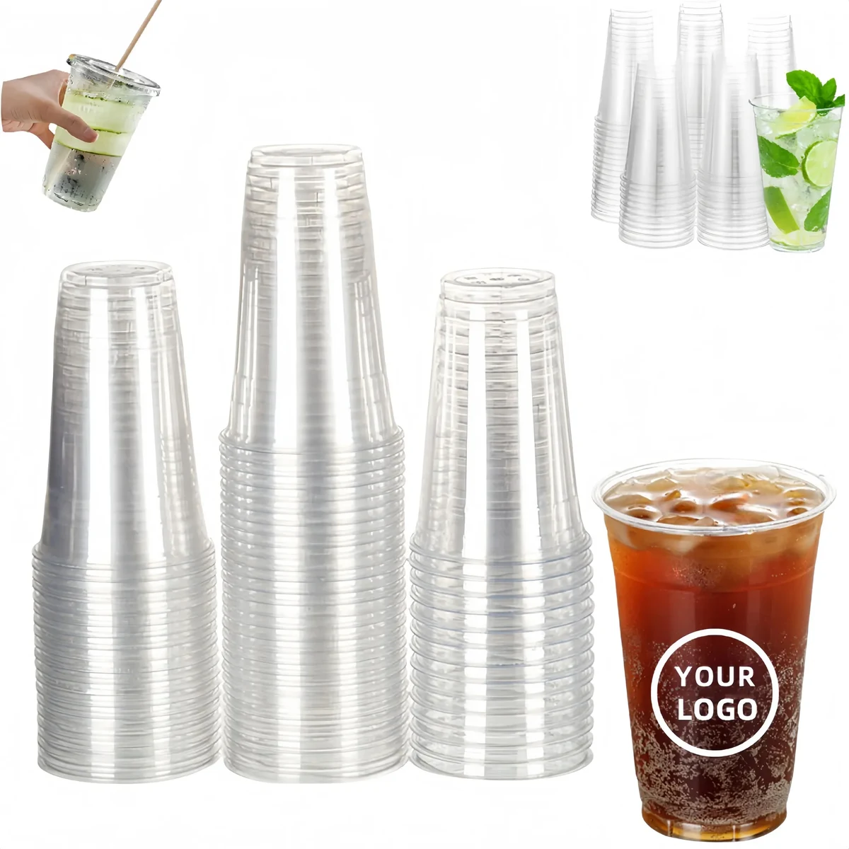 16oz. PLA Biodegradable Thickened Clear Cup 1