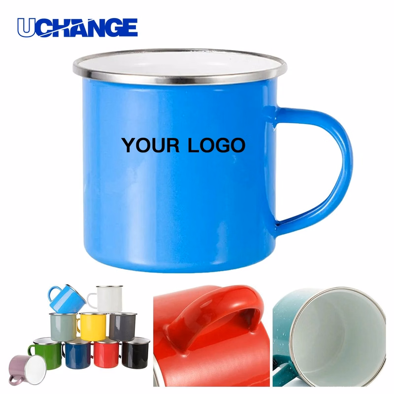 Stainless Steel Rim Mug Drinkware with C Shaped Handle