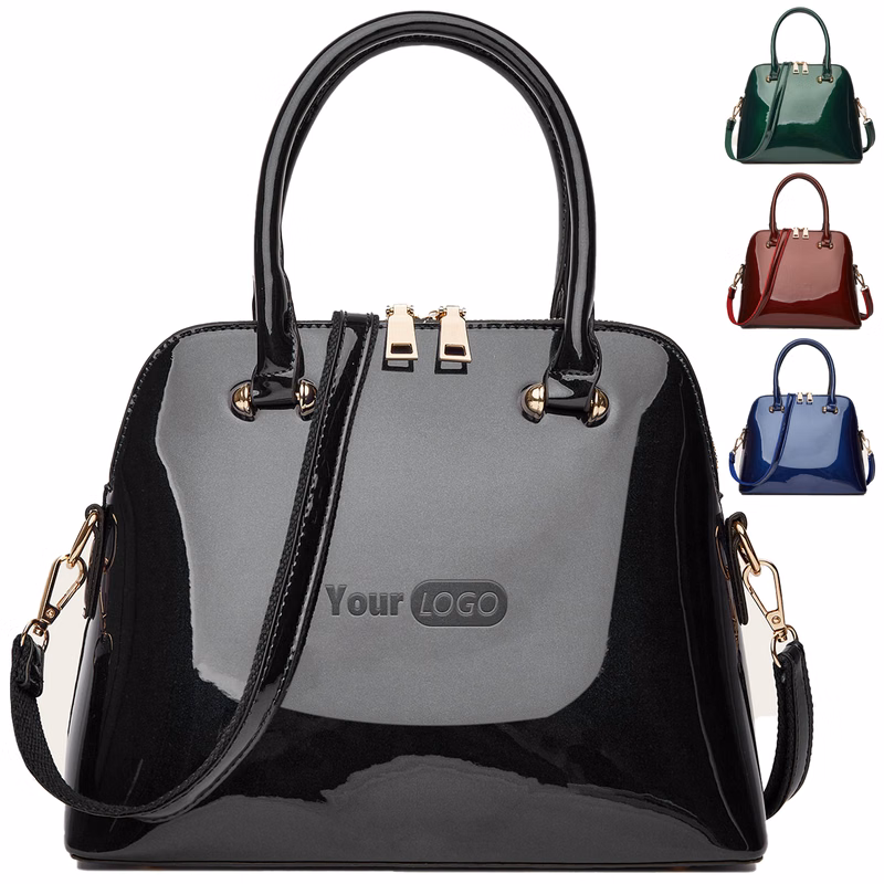 Pu Fashionable Glossy Handbag