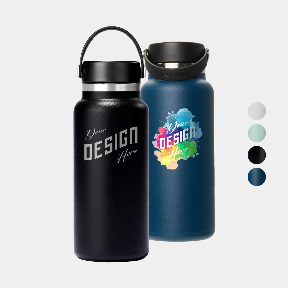 32 oz Hydro Flask® 2.0 Insulated Wide Mouth Water Bottle with Flex Cap, custom water bottle with logo imprint 1