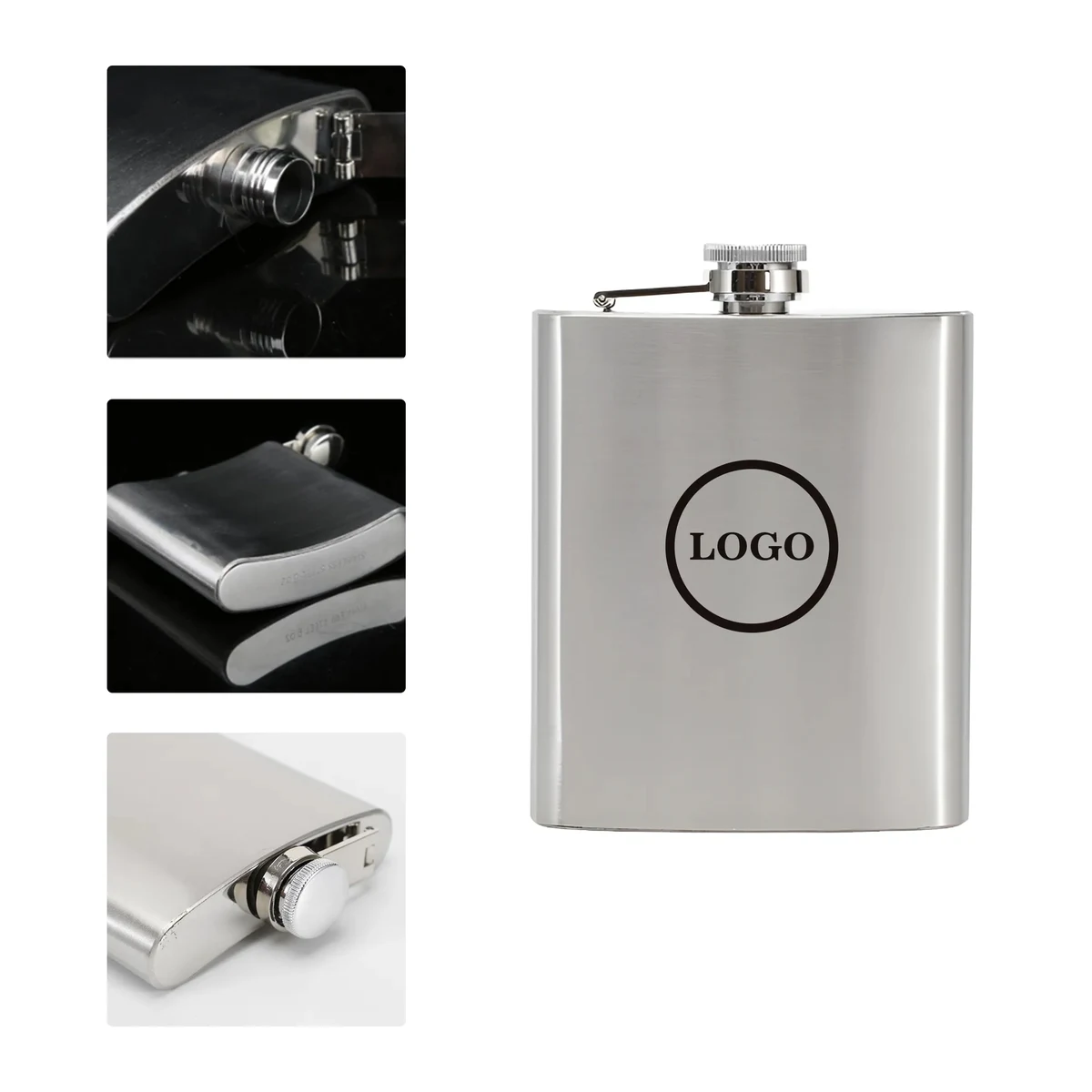 MOQ50 Portable Stainless Steel Flask, custom water bottle with logo imprint 1