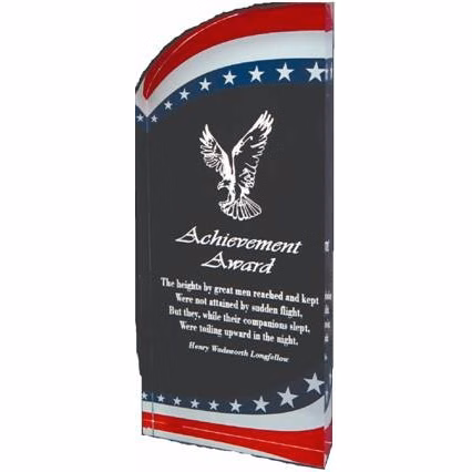 3-1/2" x 6" Rounded Stars & Stripes Acrylic Award