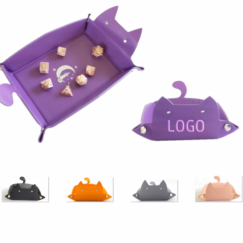 Purple Cat Pattern Leather Organizer