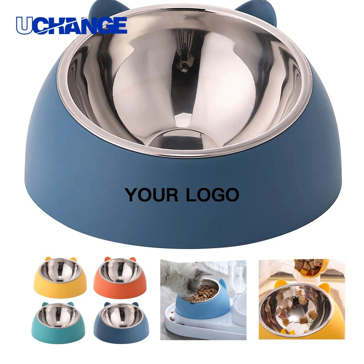 Pet Food Scoop Bowl with Steel Interior 1