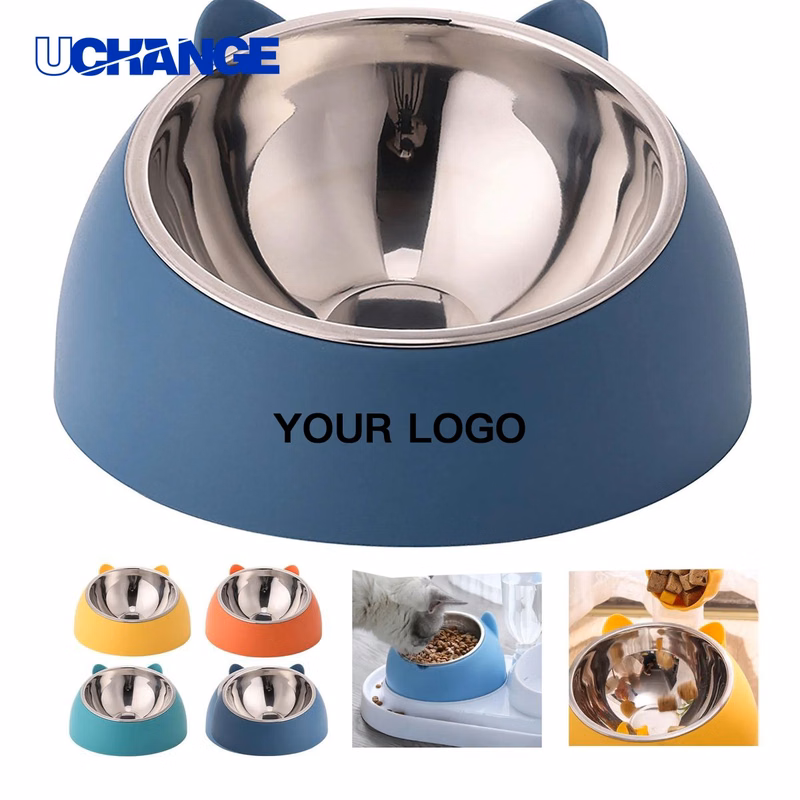 Pet Food Scoop Bowl with Steel Interior