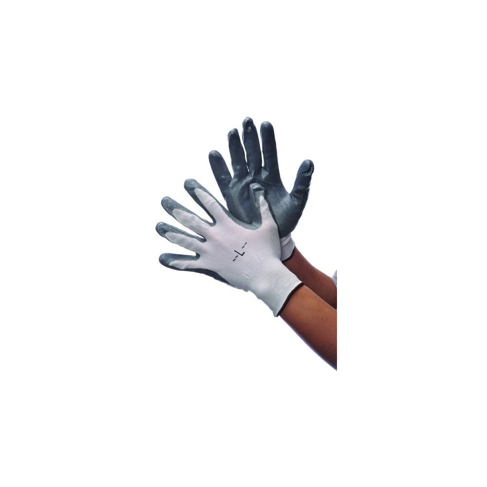 Nitrile Coated Gloves - Gray Small 1
