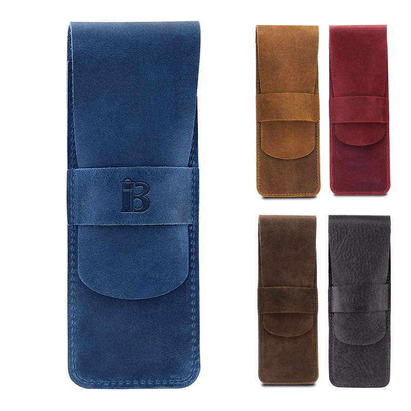 Leather Pen Case with Sleeve Cover