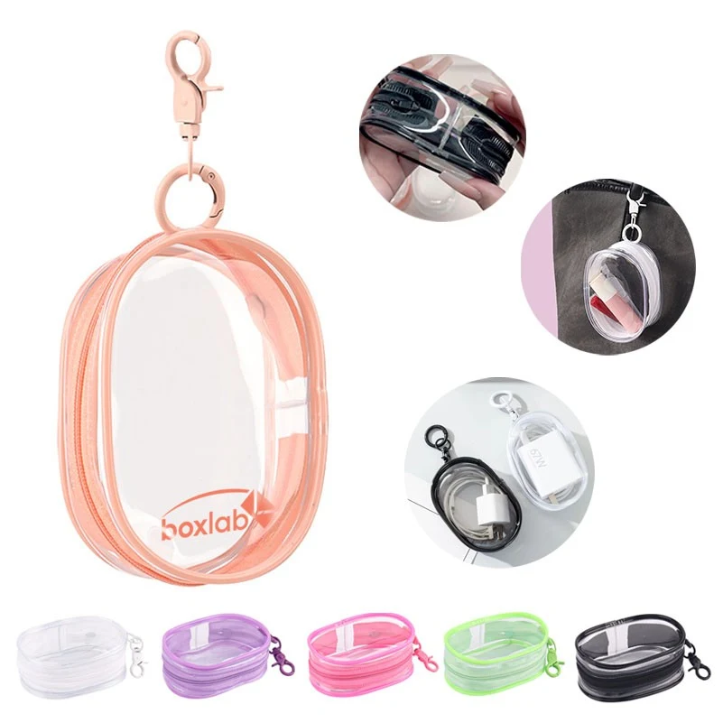 Macaron Transparent Zipper Pouch - Multifunctional PVC Storage Bag 1