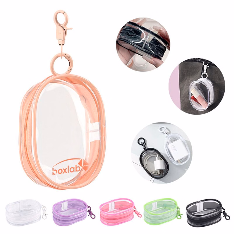 Macaron Transparent Zipper Pouch - Multifunctional PVC Storage Bag