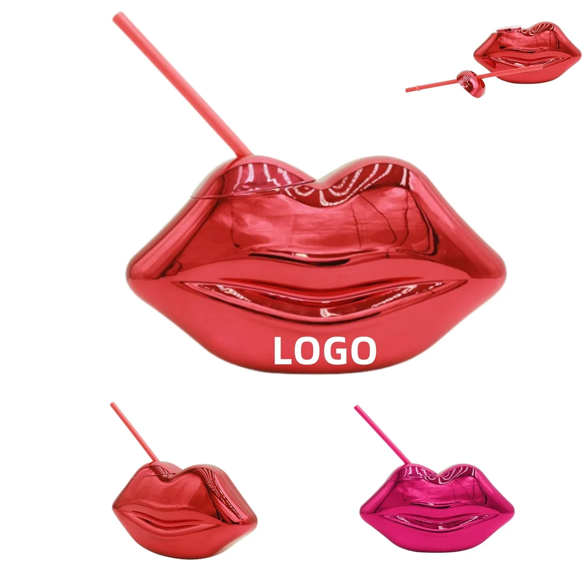 24oz Creative Electroplated Lip Straw Cup 1