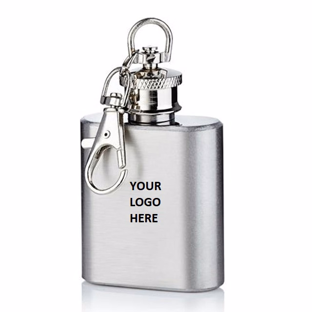 Mini SS Key Chain Hip Flask 1oz