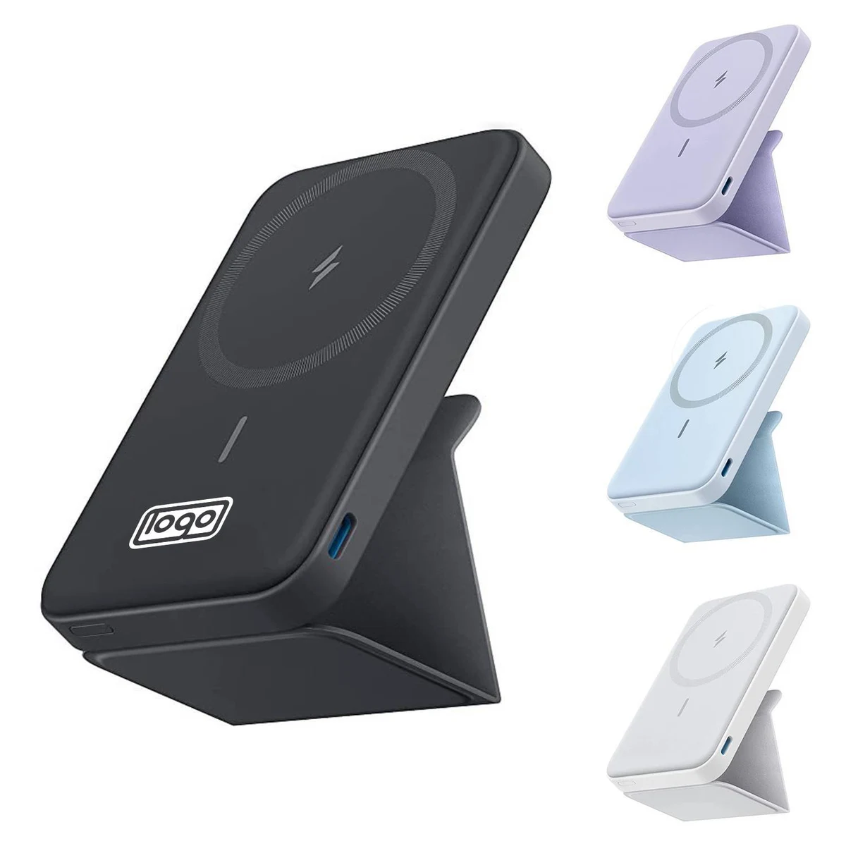 Magnetic Wireless Portable 5000mAh Mobile Power with Stand 1