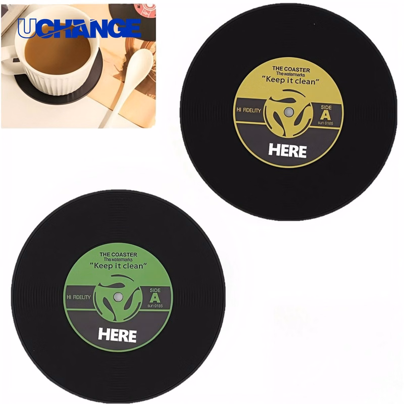 Full Color Vinyl Record Coaster Mat for Drinks