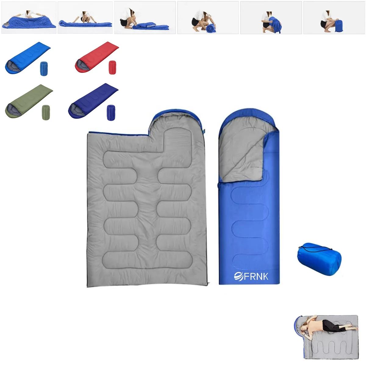 Outdoor Camping Envelope Hooded Sleeping Bags 1