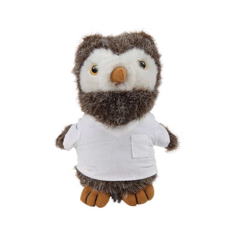 Soft Plush Standing Owl wearing a Doctor Jacket