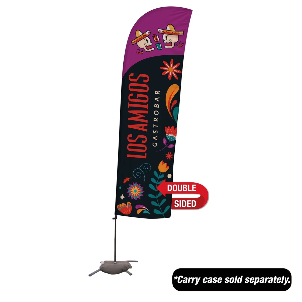 10.5' Value Blade Sail Sign Kit (Double-Sided with Cross Base) 1