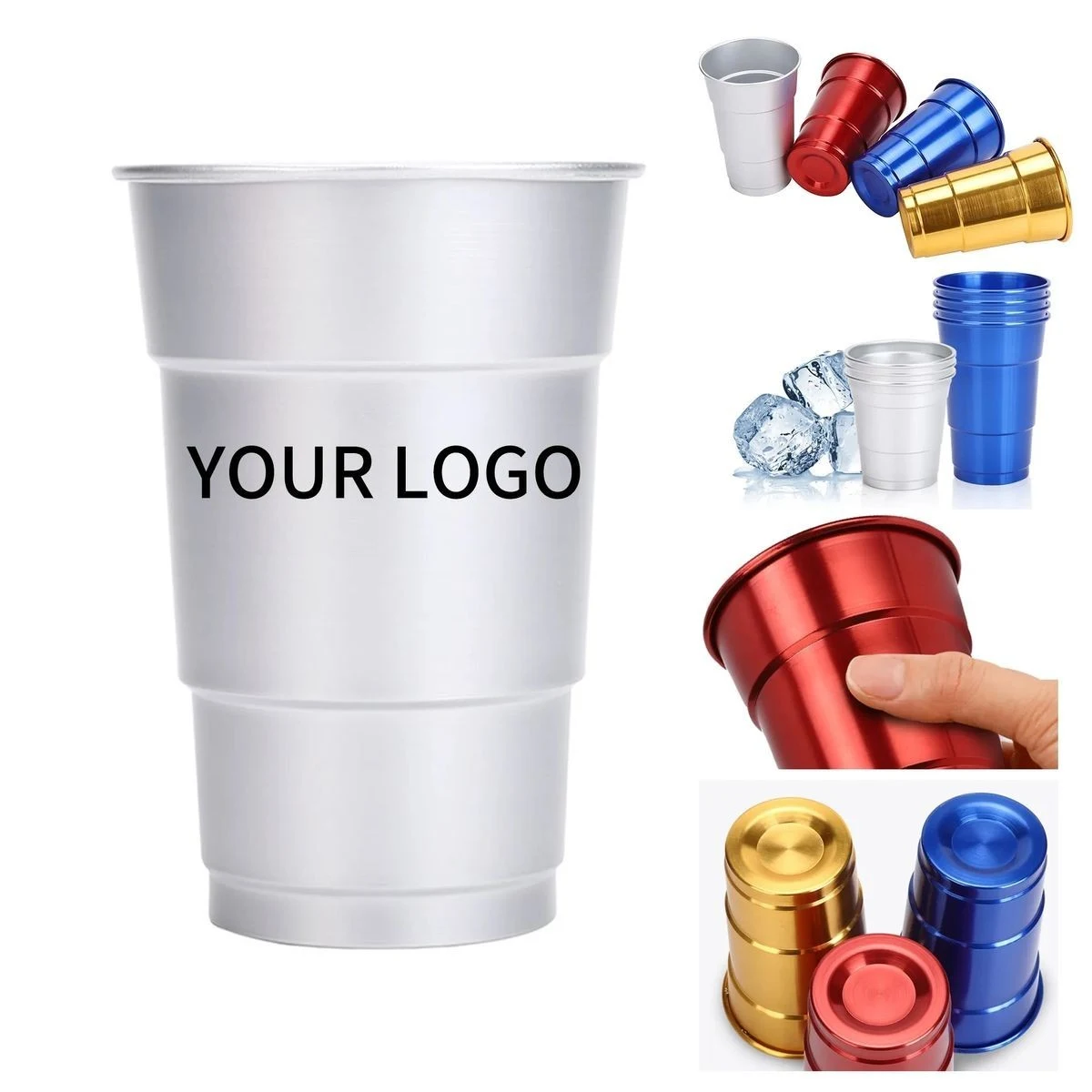 Aluminum Party Cup with Rolled Rim Design 1