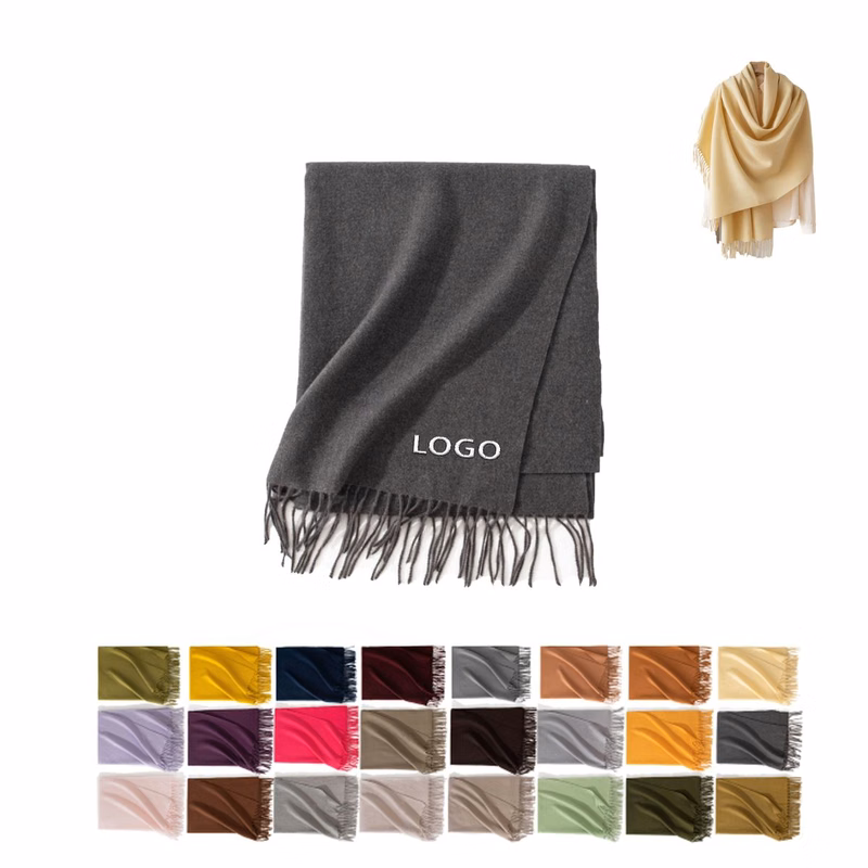 Solid Color Cashmere Feel Embroidered Scarf