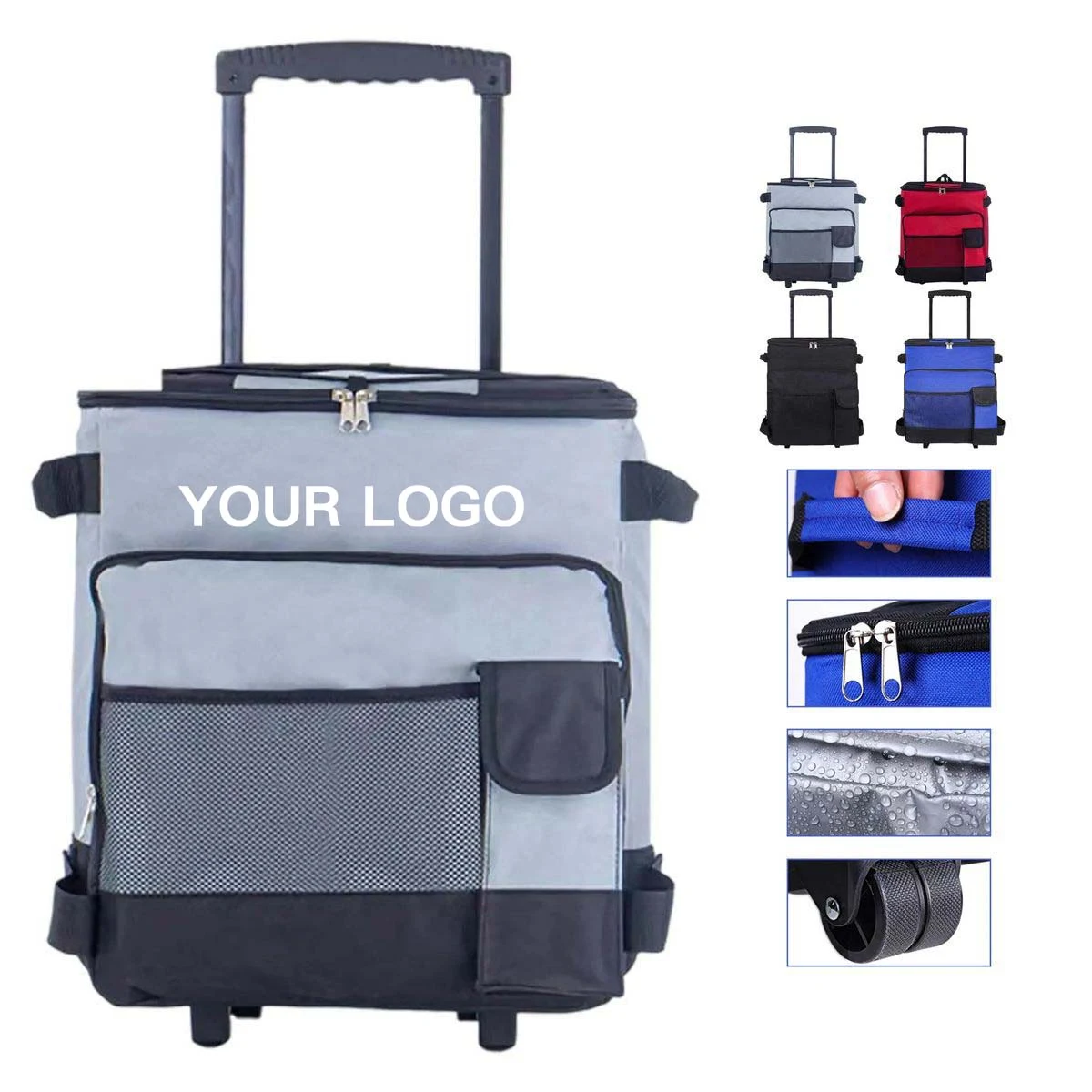 Portable Rolling Cooler Bag with Extendable Handle 1