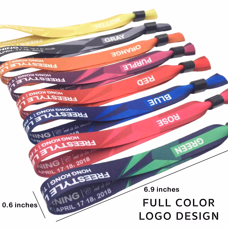 Custom Satin Event Wristbands MOQ 50 Bulk