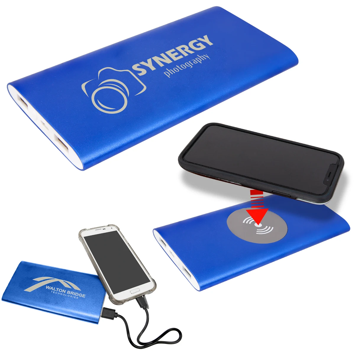 8000Mah Power Bank & Wireless Anodized Aluminum Charger With Usb Power Cord 1