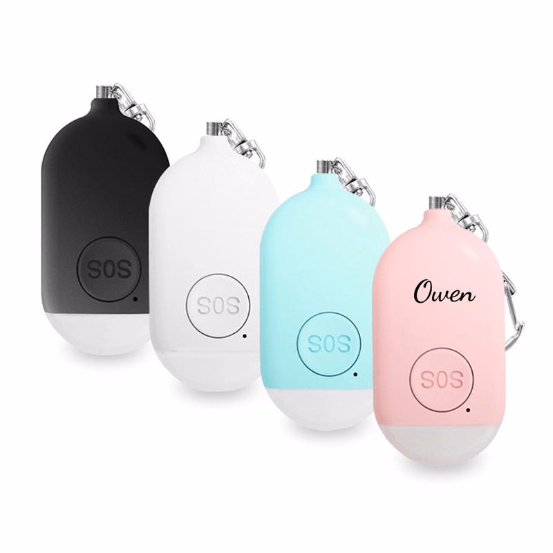 Rechargeable Personal Safety Alarm Keychain w/ Flashlight