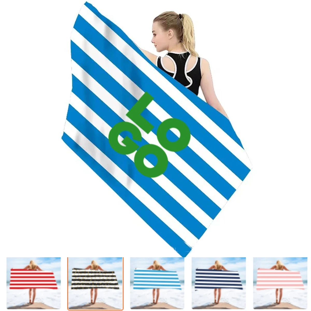 Strips Print Oversized Beach Towel 1