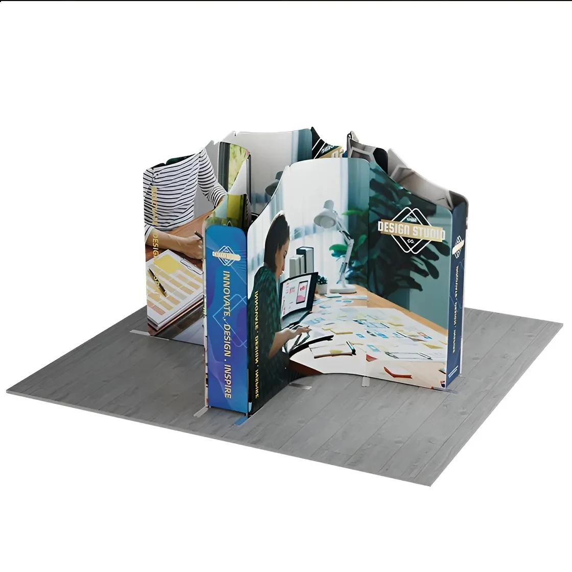 13ft Magnetic Modular Fabric Displays - Tapered Island Shape 1