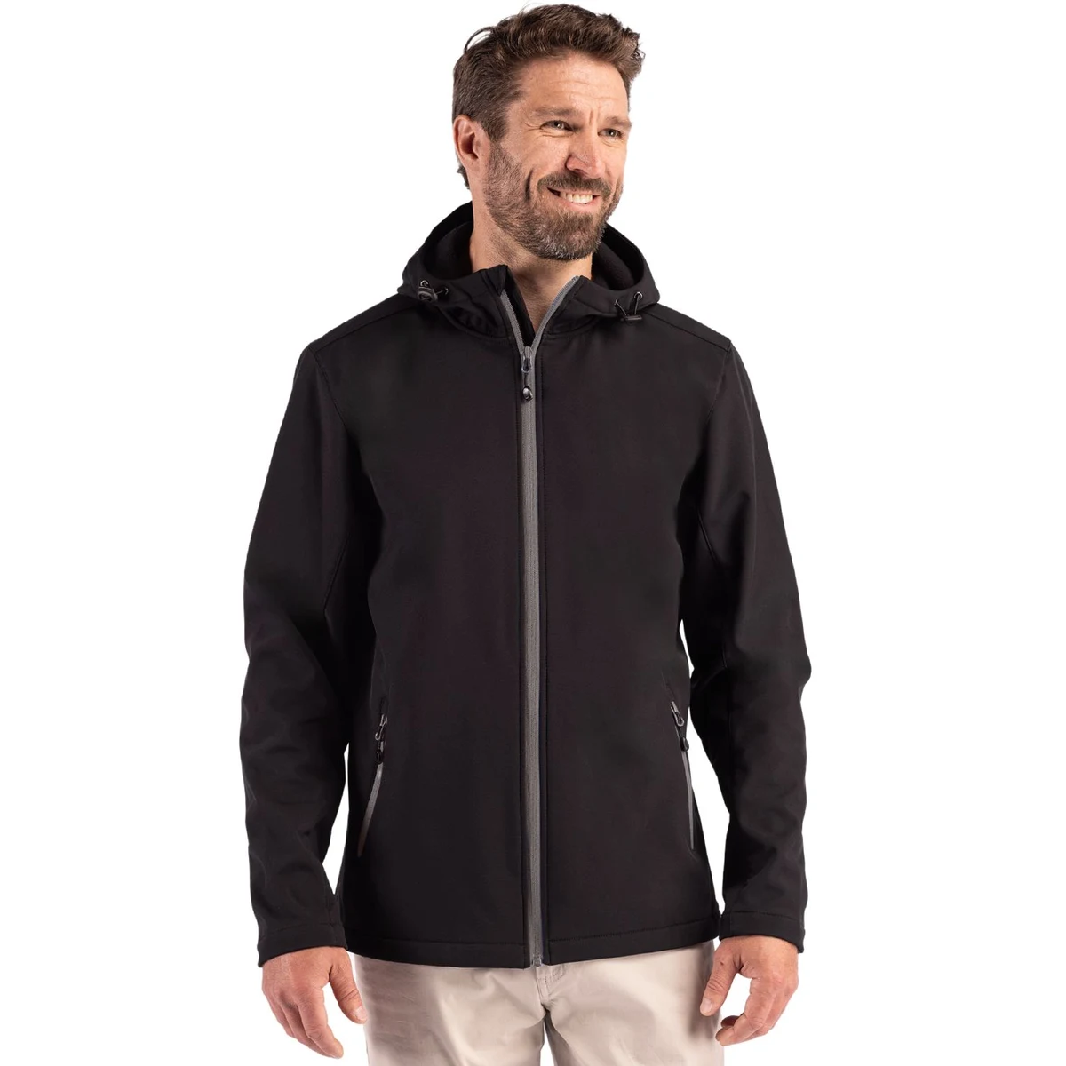 Clique Tempo Recycled Stretch Softshell Mens Full Zip Hooded Jacket 1
