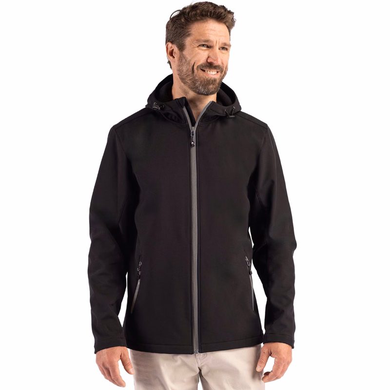 Clique Tempo Recycled Stretch Softshell Mens Full Zip Hooded Jacket