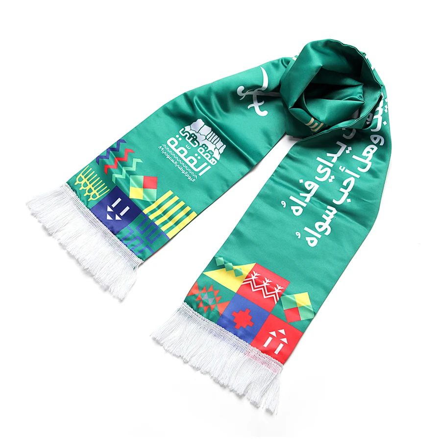 Full Sublimation Poly Twill Ribbon Scarf with Tassel - 1