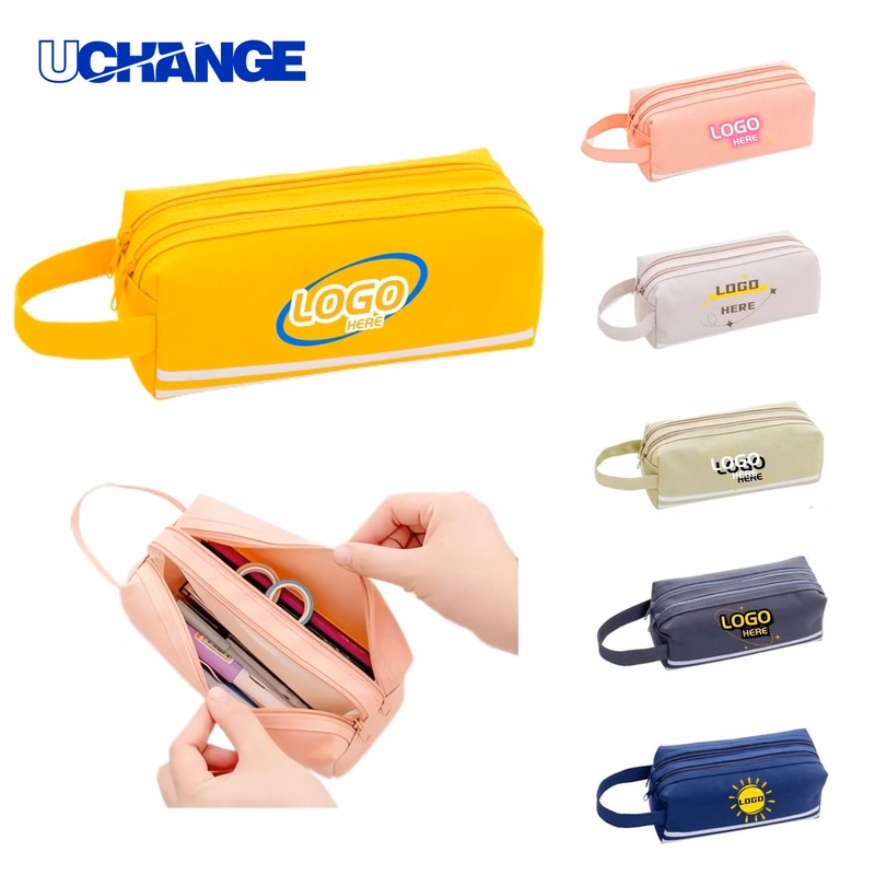 Double-Layer Oxford Pencil Case with Handle